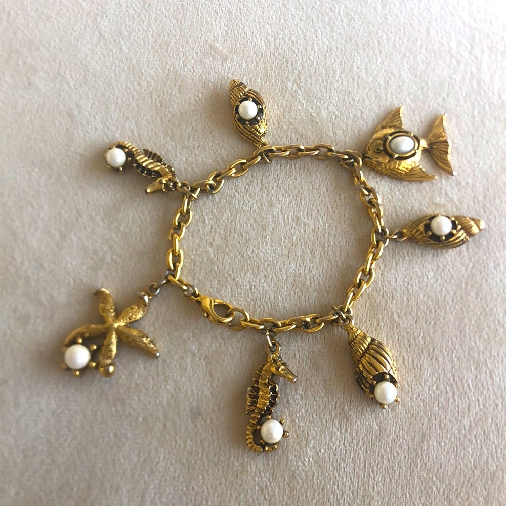Gold with Pearl Sea Creature Bracelet